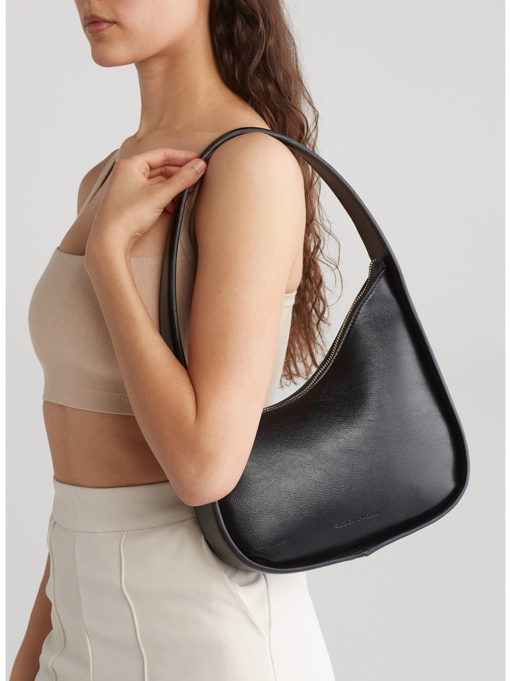 BCBGMaxAzria Black Crescent Shoulder Bag